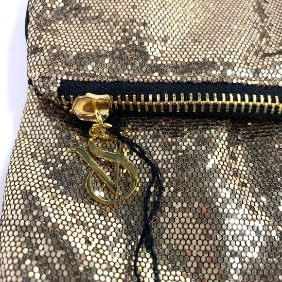 Victoria's Secret Shimmering Sequin Fold Over Evening Bag Disco Retro Gold NWT - Picture 6 of 10